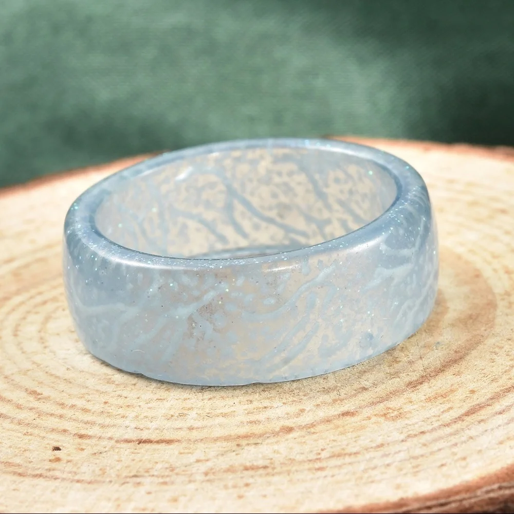 Blue Resin Band Ring